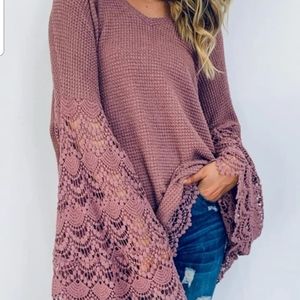 Harlow Lace Top- Mauve